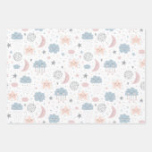 Clouds Moon Starry Sky Baby Dusche Geburtstag Geschenkpapier Set (Vorderseite 2)