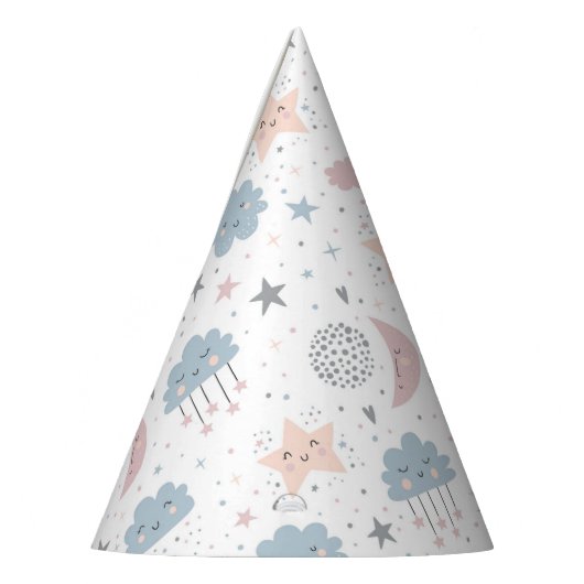 Clouds Moon Starry Sky Baby Dusche Partyhütchen (Links)