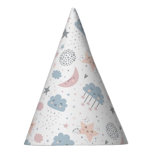 Clouds Moon Starry Sky Baby Dusche Partyhütchen (Rechts)