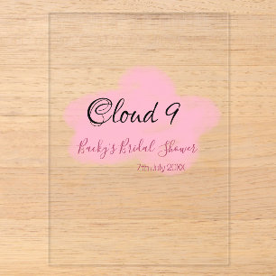 Clouds neun rote Pastell-Junggesellinnen-Abschied Acryleinladungen