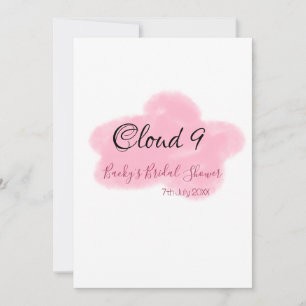 Clouds neun rote Pastell-Junggesellinnen-Abschied  Einladung