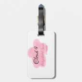 Clouds nine red pastel bridal shower namedate gepäckanhänger (Rückseite vertikal)