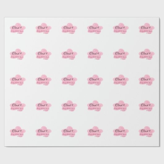 Clouds nine red pastel bridal shower namedate geschenkpapier (Flach)
