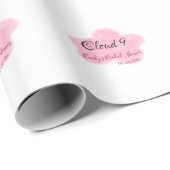 Clouds nine red pastel bridal shower namedate geschenkpapier (Rolleneckpunkt)