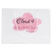 Clouds nine red pastel bridal shower namedate große geschenktüte (Rückseite)