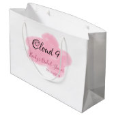 Clouds nine red pastel bridal shower namedate große geschenktüte (Rückseite Schrägansicht)