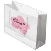 Clouds nine red pastel bridal shower namedate große geschenktüte (Vorderseite Schrägansicht)