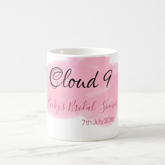 Clouds nine red pastel bridal shower namedate kaffeetasse (Mittel)