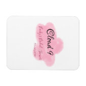 Clouds nine red pastel bridal shower namedate magnet (Horizontal)