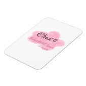 Clouds nine red pastel bridal shower namedate magnet (Linke Seite)