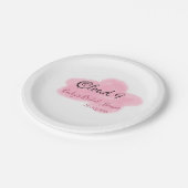 Clouds nine red pastel bridal shower namedate pappteller (Schrägansicht)