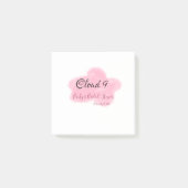 Clouds nine red pastel bridal shower namedate post-it klebezettel (Vorderseite)