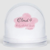 Clouds nine red pastel bridal shower namedate schneekugeln (Vorderseite)