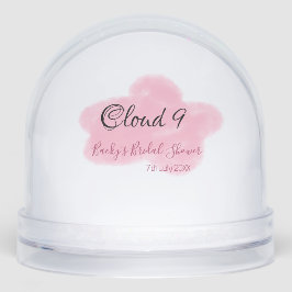 Clouds nine red pastel bridal shower namedate schneekugeln