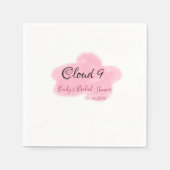 Clouds nine red pastel bridal shower namedate serviette (Vorderseite)