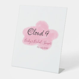 Clouds nine red pastel bridal shower namedate sockelschild