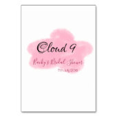 Clouds nine red pastel bridal shower namedate tischnummer (Vorderseite)