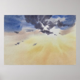 Clouds Painting in Watercolor  Poster