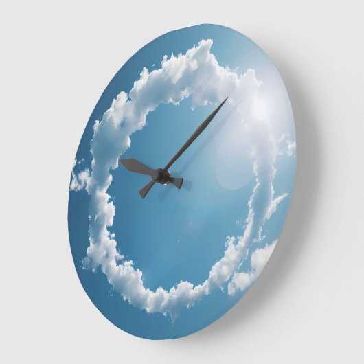 Clouds Photography Blue Sky Große Wanduhr (Winkel)
