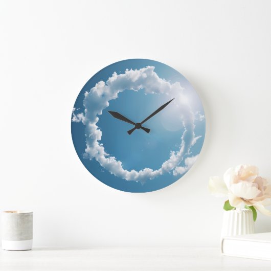 Clouds Photography Blue Sky Große Wanduhr (Zuhause)