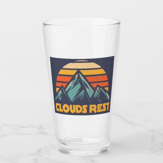 Clouds Rest Mountain Yosemite Retro Türkis Glas (Vorderseite)