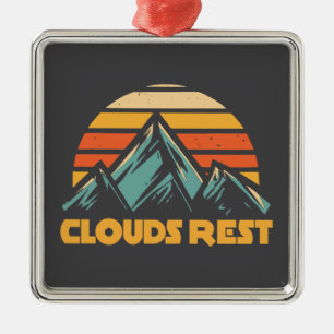 Clouds Rest Mountain Yosemite Retro Türkis Ornament Aus Metall