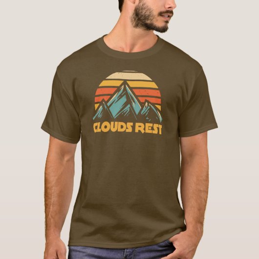 Clouds Rest Mountain Yosemite Retro Türkis T-Shirt (Vorderseite)