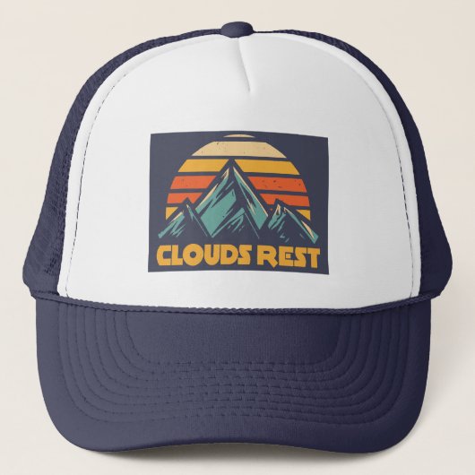 Clouds Rest Mountain Yosemite Retro Türkis Truckerkappe (Vorderseite)