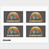 Clouds Rest Mountain Yosemite Retro Turquoise Rechteckiger Aufkleber (Blatt)