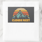 Clouds Rest Mountain Yosemite Retro Turquoise Rechteckiger Aufkleber (Tasche)