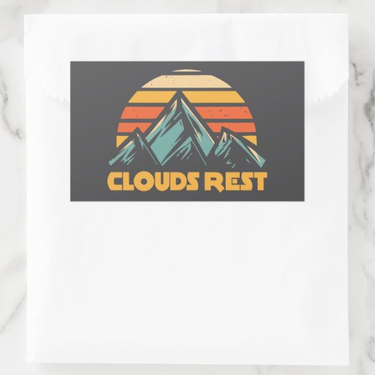 Clouds Rest Mountain Yosemite Retro Turquoise Rechteckiger Aufkleber (Tasche)