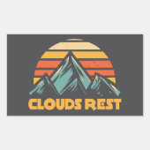 Clouds Rest Mountain Yosemite Retro Turquoise Rechteckiger Aufkleber (Vorderseite)
