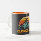 Clouds Rest Mountain Yosemite Retro Turquoise Zweifarbige Tasse (Vorderseite Links)