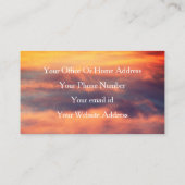 Clouds Sky Artistic Tropical Sunset Wellness-Cente Visitenkarte (Rückseite)