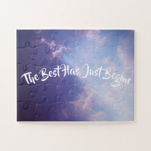 Clouds Sky Inspirational Quote Pastel Landschaftli Puzzle