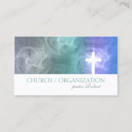 Clouds & Sky Lighted Cross Religious Business Card Visitenkarte
