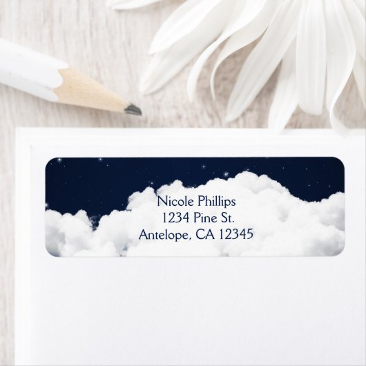 Clouds Starry Night Sky Celestial Address Labels (Insitu)