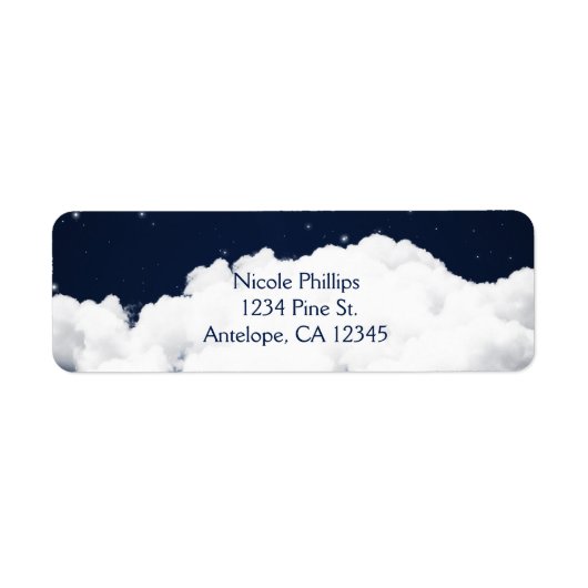 Clouds Starry Night Sky Celestial Address Labels (Vorne)
