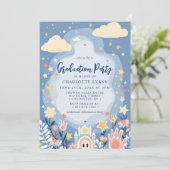 Clouds Stars Burg Kindergarten Abschluss Foto Einladung (Stehend Vorderseite)