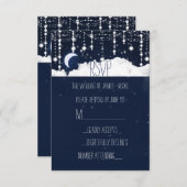 Clouds & Stars Sparkle Celestial Wedding RSVP Card (Vorne/Hinten)