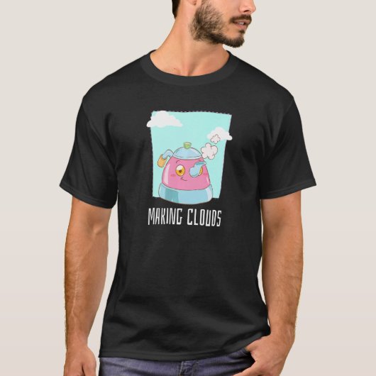 Clouds Teapot Kettle Steam T-Shirt (Vorderseite)