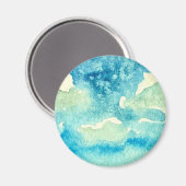 Clouds Watercolor Art Magnet (Vorderseite/Rückseite)