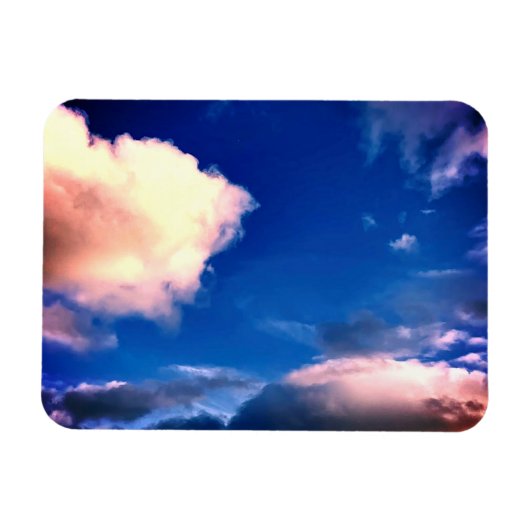 Clouds with Blue Sky Outdoor Photography Magnet (Horizontal)