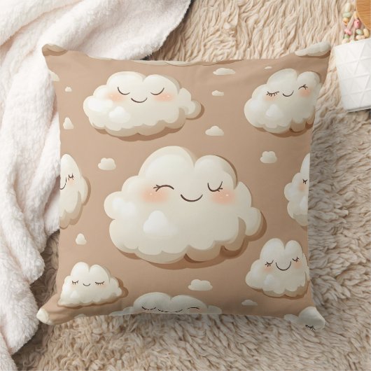 Clouds with Tan and Brown Double Sided Kissen (Decke)