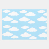 Clouds Wrapping Paper with Blue Background Geschenkpapier Set (Vorderseite)