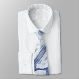 Cloudy Baby Blue Sky Abstraktes Muster Krawatte