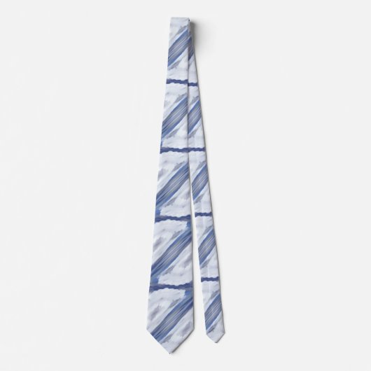 Cloudy Baby Blue Sky Abstraktes Muster Krawatte (Vorderseite)