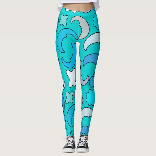 Cloudy Blue Moon Leggings (Vorderseite)