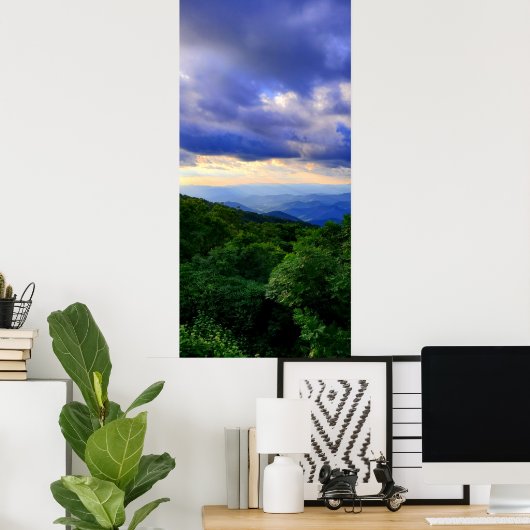 Cloudy Blue Ridge Mountains Poster (Heimbüro)