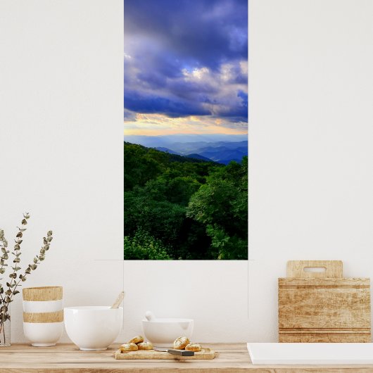Cloudy Blue Ridge Mountains Poster (Küche)